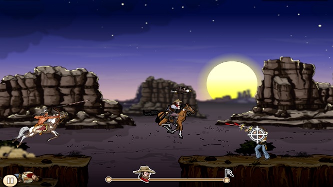 Gunshot cowboy shooting the bandits